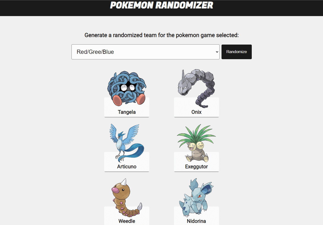 Pokemon Team Randomizer